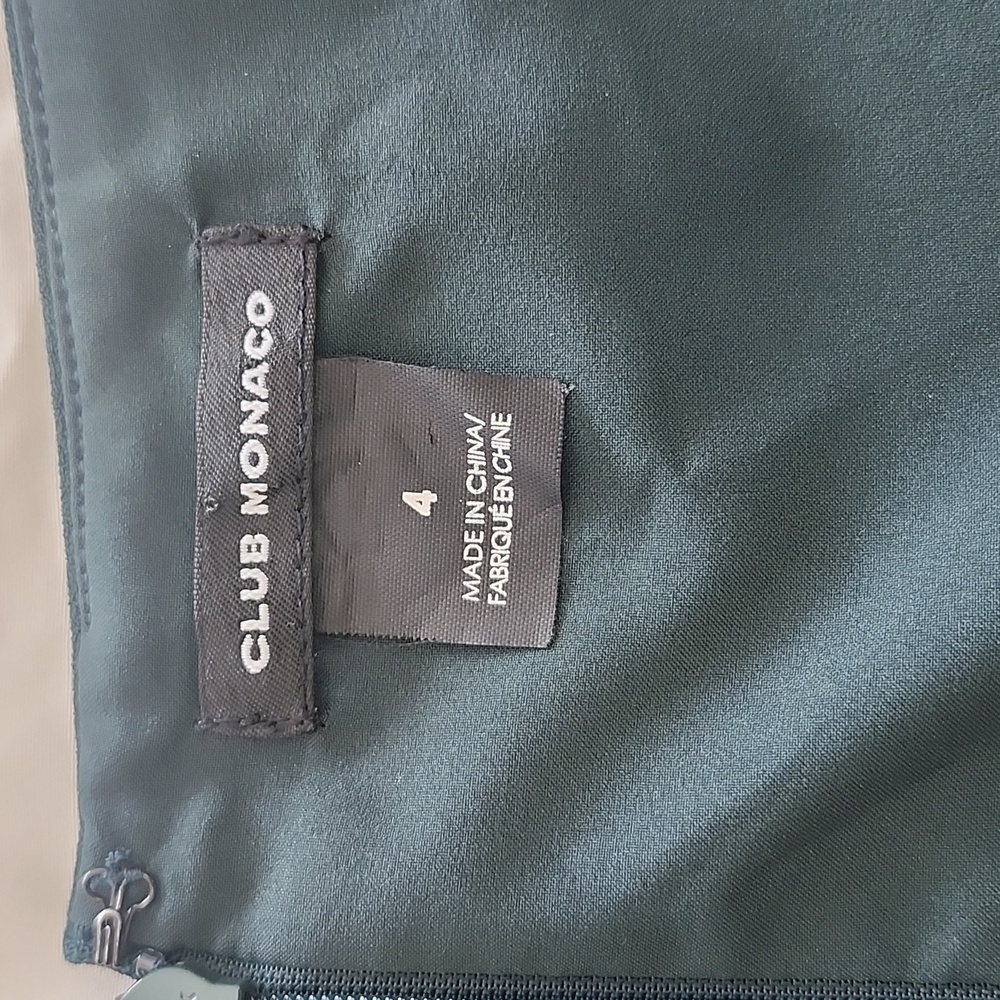 Club Monaco Dark Green Long Sleeve Square Neck Dress - Picture 9 of 14
